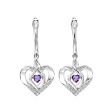Gems One Silver Diamond (1/50 Ctw) & Created-Amethyst Earring - ROL2165M photo