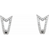 14K White 1/6 CTW Diamond Geometric J-Hoop Earrings - 86479600P photo 2