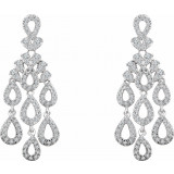 14K White 7/8 CTW Diamond Dangle Earrings - 65270560001P photo 2