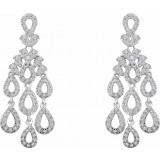 14K White 7/8 CTW Diamond Dangle Earrings - 65270560001P photo 2