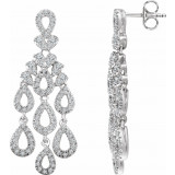 14K White 7/8 CTW Diamond Dangle Earrings - 65270560001P photo