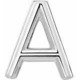 14K White Single Initial A Earring - 86800101P photo