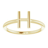 14K Yellow Initial H Ring - 51895144P photo 3