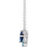14K White Multi-Gemstone & .06 CTW Diamond 18 Necklace - 86837615P photo 2