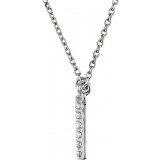 14K White Initial N 1/8 CTW Diamond 16 Necklace - 67311113P photo 2
