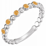 14K White Citrine Stackable Ring - 71814659P photo