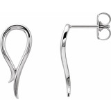 14K White Freeform Earrings - 87069600P photo