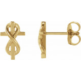 14K Yellow Infinity-Inspired Cross Earrings - 86779601P photo