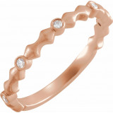 14K Rose .07 CTW Diamond Anniversary Band with Bead Blast Finish - 123950602P photo