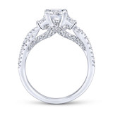 Gabriel & Co. 14k White Gold Contemporary 3 Stone Engagement Ring - ER12663S3W44JJ photo 2