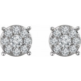 14K White 1/4 CTW Diamond Cluster Stud Earrings - 65296960001P photo 2