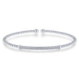 Gabriel & Co. 14k White Gold Bujukan Diamond Bangle Bracelet - BG4262-65W45JJ photo