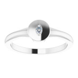 14K White .05 CT Diamond Signet Ring - 124356101P photo 3