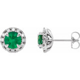 14K White Emerald & 1/5 CTW Diamond Earrings - 869716015P photo