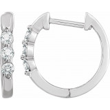 14K White 1/4 CTW Diamond Hoop Earrings - 65295660002P photo