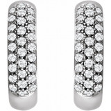 14K White 1/2 CTW Diamond Pavu00e9 Hoop Earrings - 6715060001P photo 2