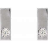 14K White .06 CTW Diamond Bar Earrings - 867826000P photo 2