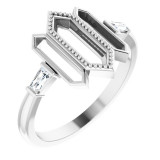 14K White 1/8 CTW Diamond Geometric Ring - 123966600P photo