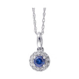 Gems One 10Kt White Gold Diamond (1/12Ctw) & Sapphire (1/5 Ctw) Pendant - PD35151-1WDS photo