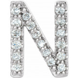 14K White .06 CTW Diamond Single Initial N Earring - 867976065P photo