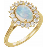 14K Yellow Ethiopian Opal & 1/2 CTW Diamond Ring - 72070629P photo