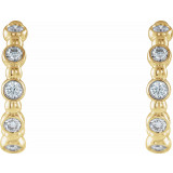 14K Yellow 3/8 CTW Diamond Beaded Hoop Earrings - 86685605P photo 2