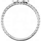 14K White Oval Engravable Rope Ring - 514041002P photo 2