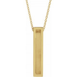14K Yellow Engravable Sculptural Bar 16-18 Necklace - 869806002P photo 3