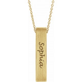 14K Yellow Engravable Sculptural Bar 16-18 Necklace - 869806002P photo 4