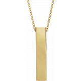 14K Yellow Engravable Sculptural Bar 16-18 Necklace - 869806002P photo