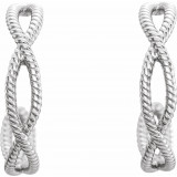 14K White 17x3.6 mm Rope Hoop Earrings - 86450601P photo 2