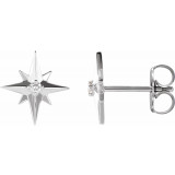 14K White .03 CTW Diamond Star Earrings - 86749600P photo