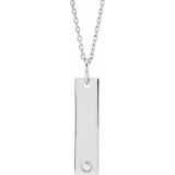 14K White .03 CT Diamond Bar 16-18 Necklace - 86597616P photo