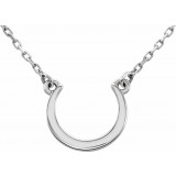 14K White Crescent 18 Necklace - 86255101P photo