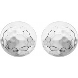 14K White Hammered Disk Earrings - 860811000P photo 2