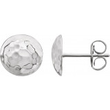 14K White Hammered Disk Earrings - 860811000P photo 3