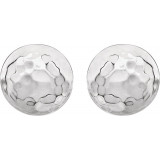 14K White Hammered Disk Earrings - 860811000P photo 4