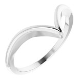 14K White V Ring - 65181270001P photo