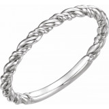 14K White Stackable Rope Ring - 51570101P photo