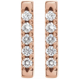14K Rose 1/8 CTW Diamond French-Set Bar Earrings - 87066602P photo 2