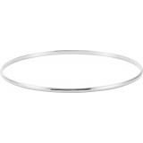 14K White 2 mm Half Round Bangle 7 1/2 Bracelet - BRC111653P photo