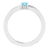 14K White Aquamarine Youth Solitaire Ring - 19401605P photo 2