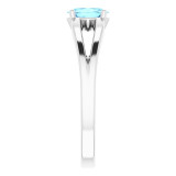 14K White Aquamarine Youth Solitaire Ring - 19401605P photo 4