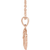14K Rose Youth Heart with Cross 16-18 Necklace - R45398602P photo 2