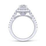 Gabriel & Co. 14k White Gold Rosette Double Halo Engagement Ring - ER13862O4W44JJ photo 2
