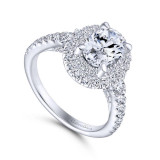 Gabriel & Co. 14k White Gold Rosette Double Halo Engagement Ring - ER13862O4W44JJ photo 3