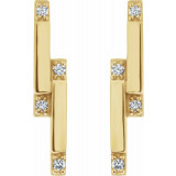 14K Yellow 1/10 CTW Diamond Bar Earrings - 87051601P photo 2