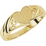 14K Yellow 9x8 mm Heart Signet Ring - 562271936P photo