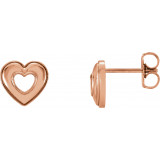 14K Rose 8.5x8 mm Heart Earrings - 860981003P photo 3