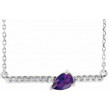 14K White Amethyst & 1/10 CTW Diamond 18 Necklace - 86812690P photo